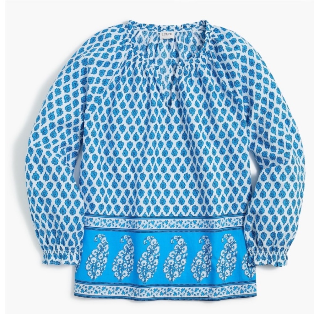 NWOT Blue J Crew Blouse 100% Cotton